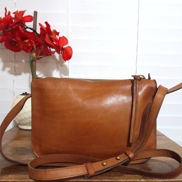Madewell Brown Leather Simple Shoulder Crossbody Bag - Picture 1 of 11